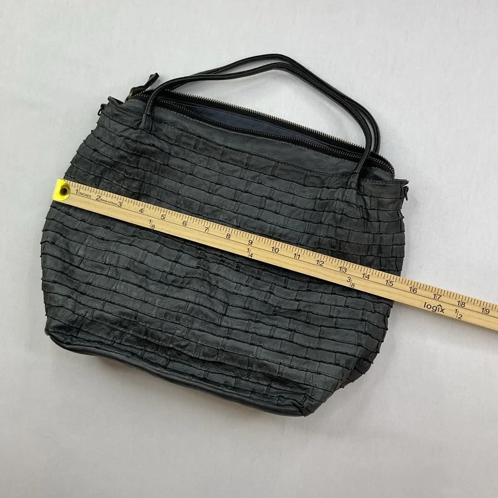 Majo Purse Italy Hobo Leather Texture Top Handle Handbag